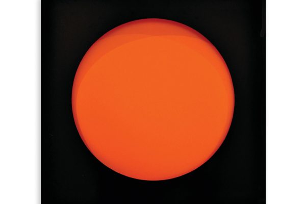 rashid al khalifa exhibition convex artwork black and orange 2014