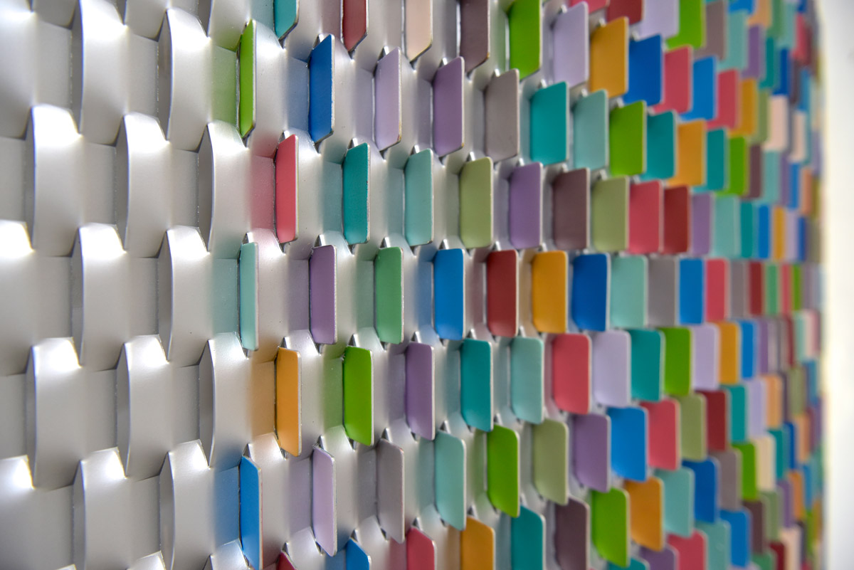 In-Colour-(Parametric),-Enamel-on-Aluminum,-2018,-120-x-120-cm, RASHID AL KHALIFA