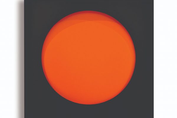 Black and Orange, 2014, Enamel on Aluminum, 120 x 120 cm